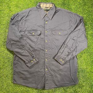 Vintage light blue and yellow plaid flannel lined baggy fit button-up shirt (XL)